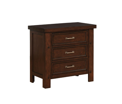 Barstow 3-drawer Nightstand Pinot Noir