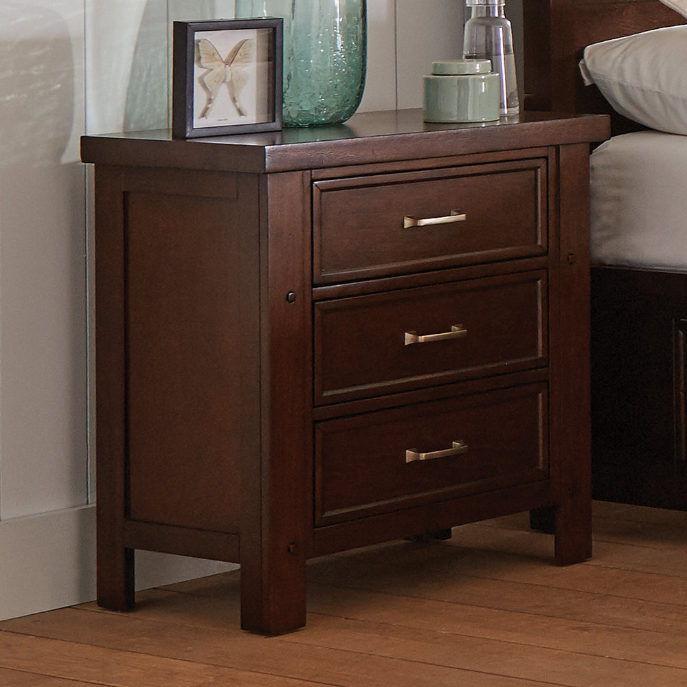 Barstow 3-drawer Nightstand Pinot Noir