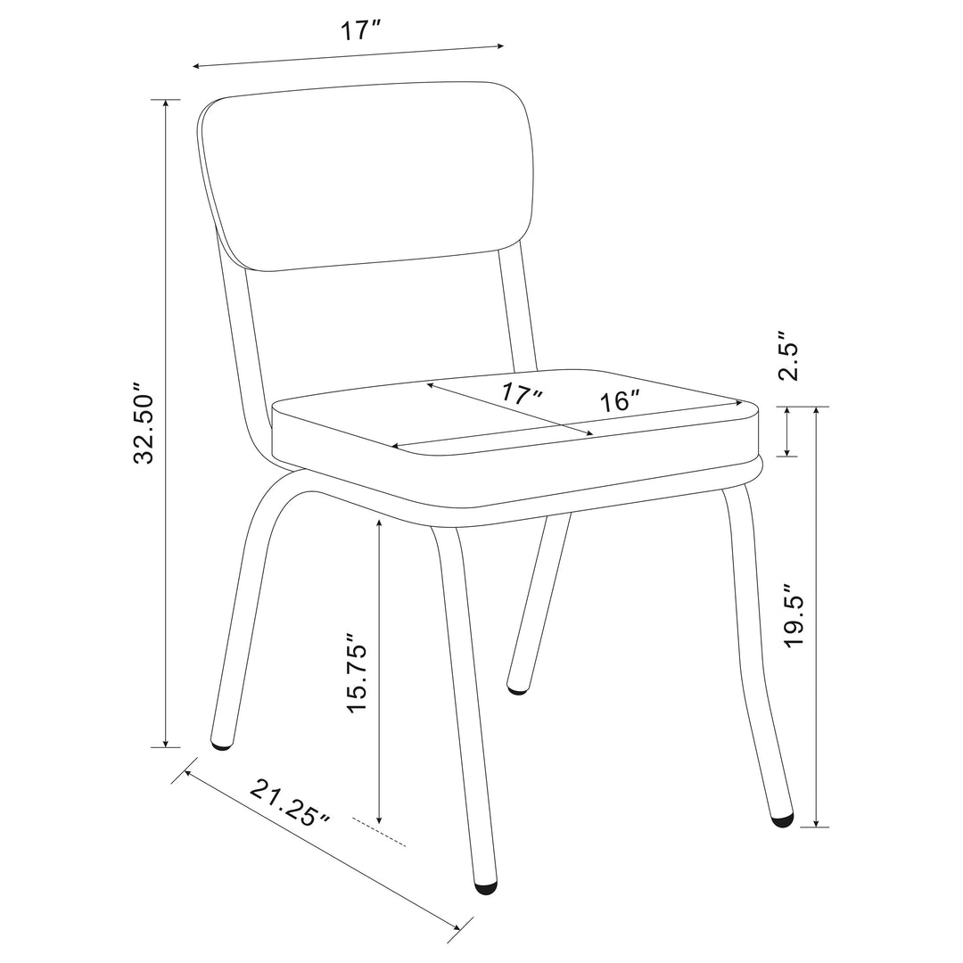 Retro Open Back Side Chairs Black and Chrome (Set of 2)