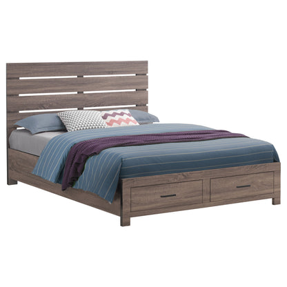 Brantford Wood Queen Storage Panel Bed Barrel Oak