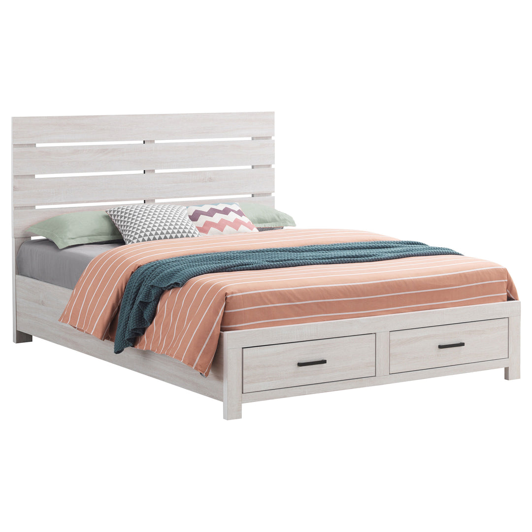 Brantford Wood Eastern King Storage Panel Bed Coastal White