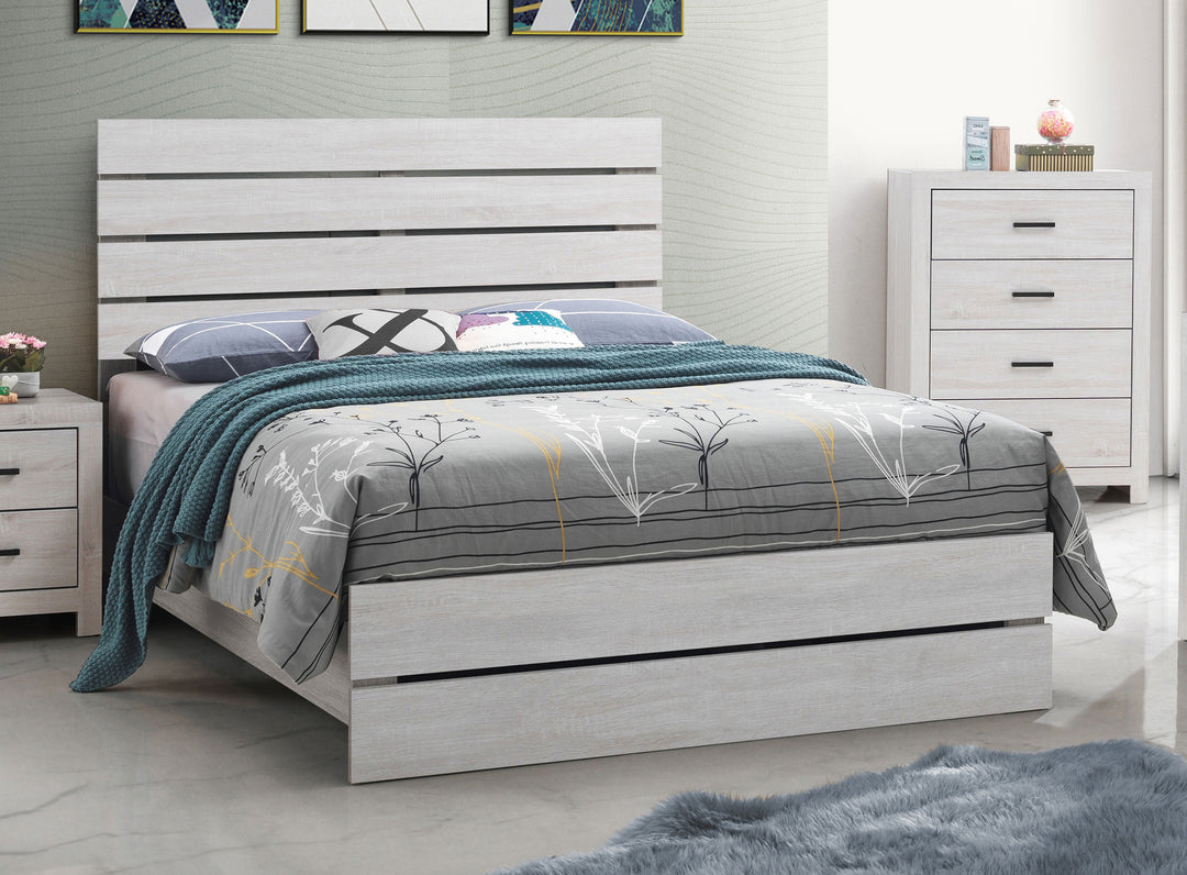 Brantford Wood Eastern King Panel Bed Coastal White