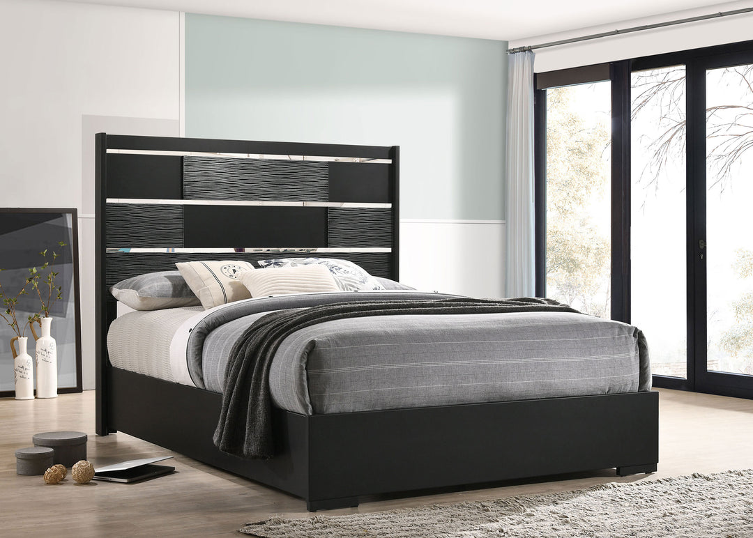 Blacktoft Wood Eastern King Panel Bed Black