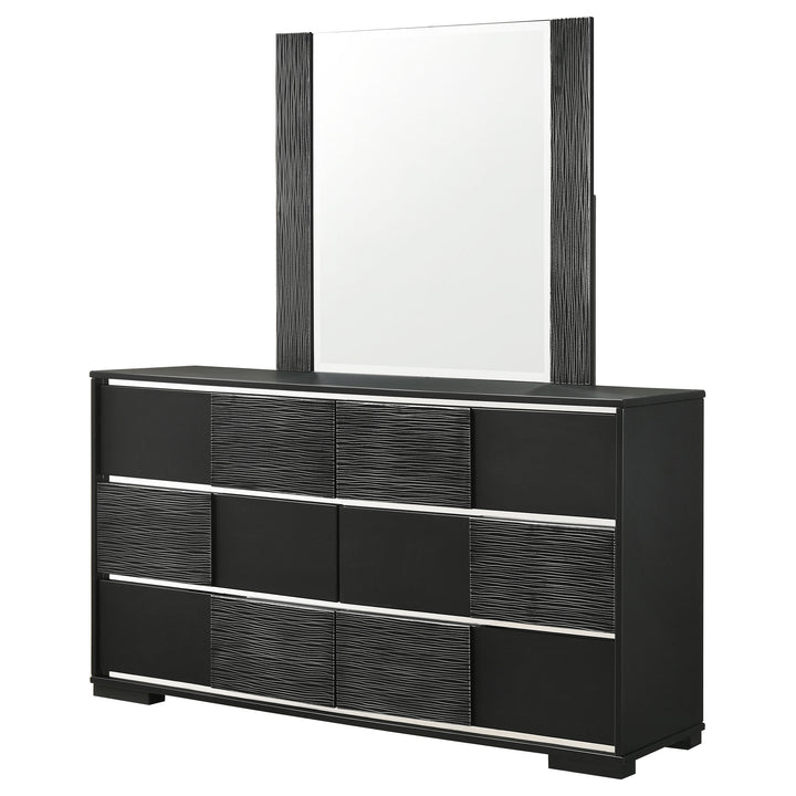 Blacktoft 6-drawer Dresser with Mirror Black