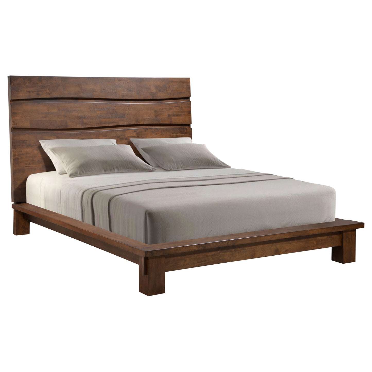 Genevieve Wood California King Panel Bed Dark Brown