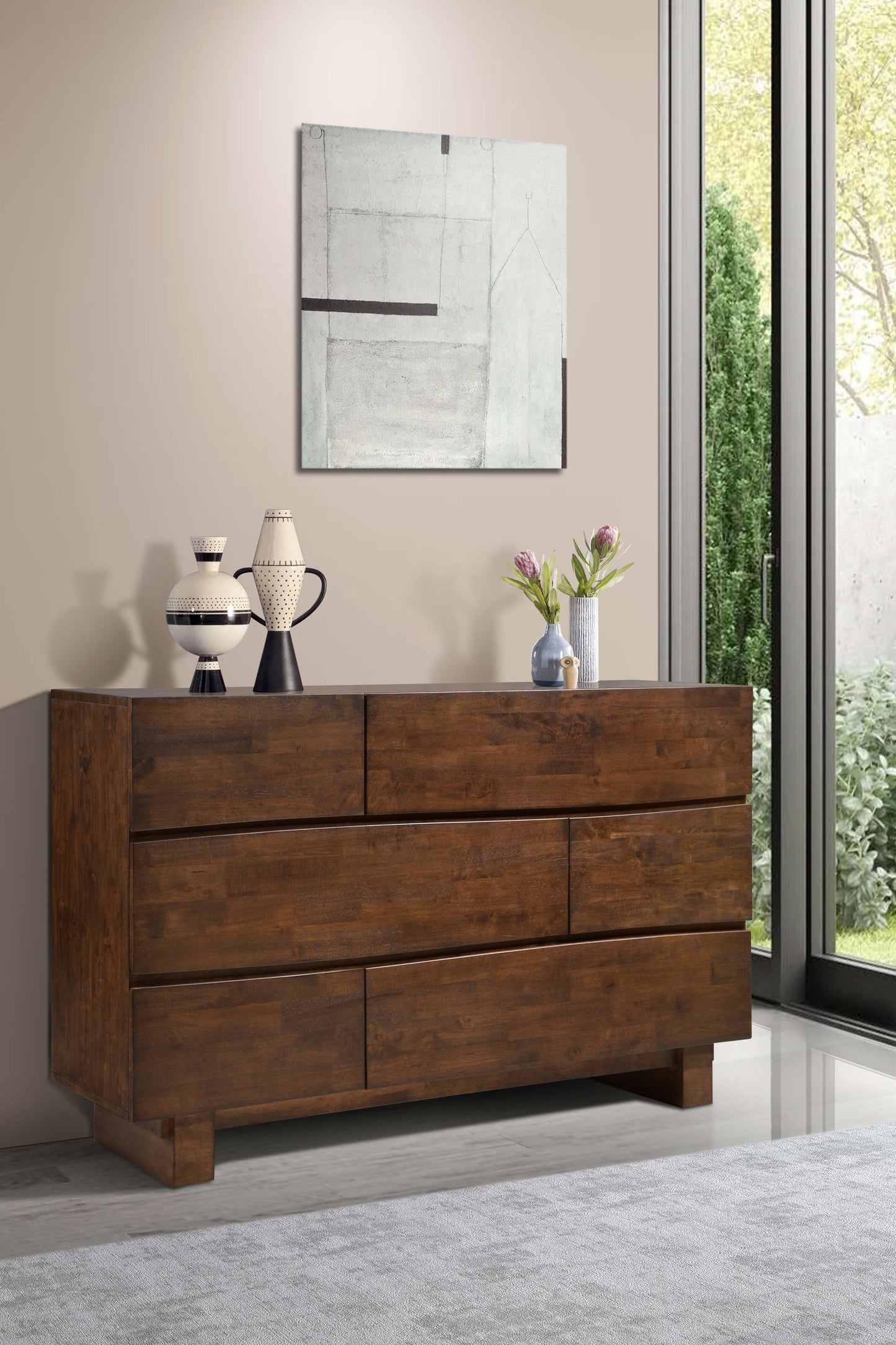 Genevieve 6-drawer Dresser Dark Brown