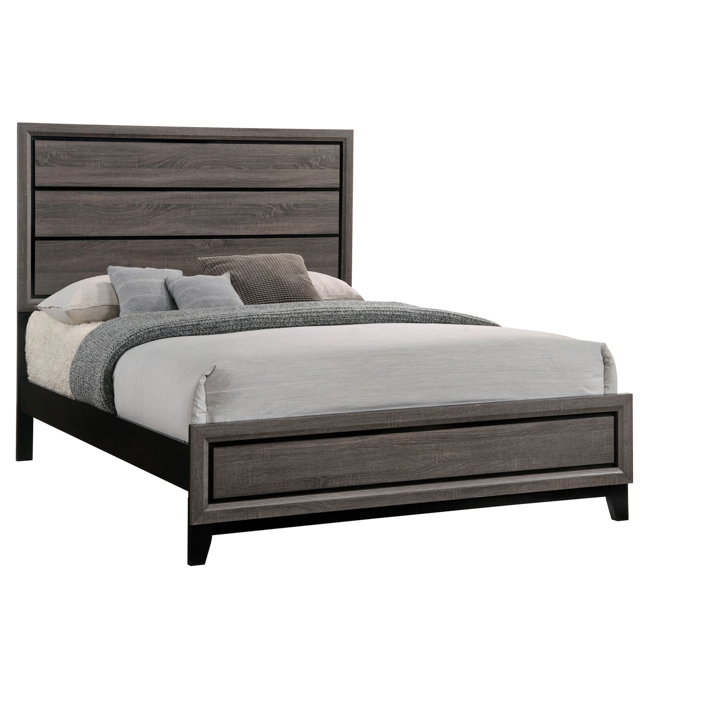 Watson Wood California King Panel Bed Grey Oak