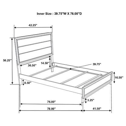 Watson 4-piece Twin Bedroom Set Grey Oak