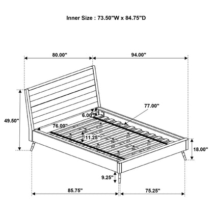 Marlow Wood California King Panel Bed Rough Sawn Multi