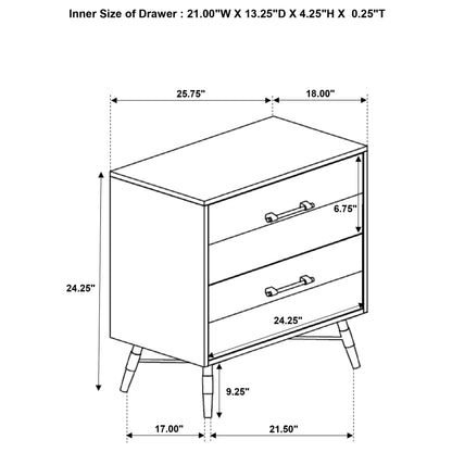 Marlow 2-drawer Nightstand Rough Sawn Multi