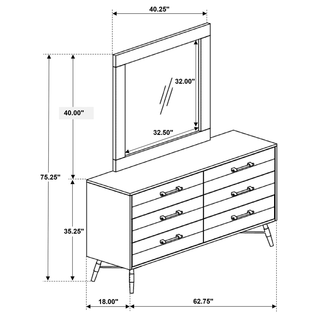 Marlow 6-drawer Dresser with Mirror Rough Sawn Multi