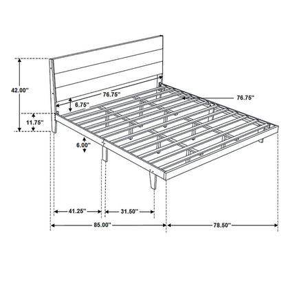 Mays Wood Eastern King Panel Bed Walnut