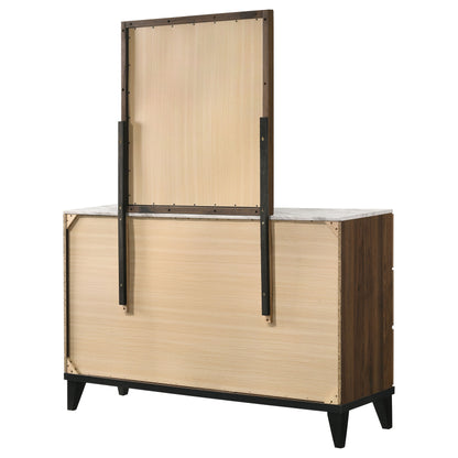 Mays 6-drawer Dresser with Mirror Walnut