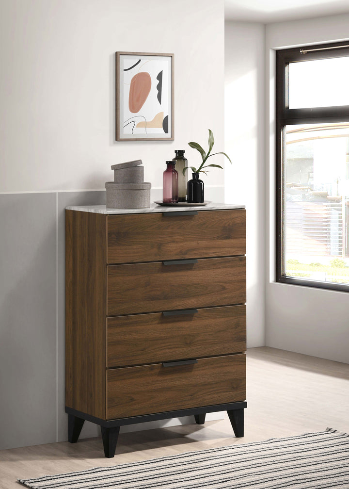 Mays 4-drawer Bedroom Chest Walnut