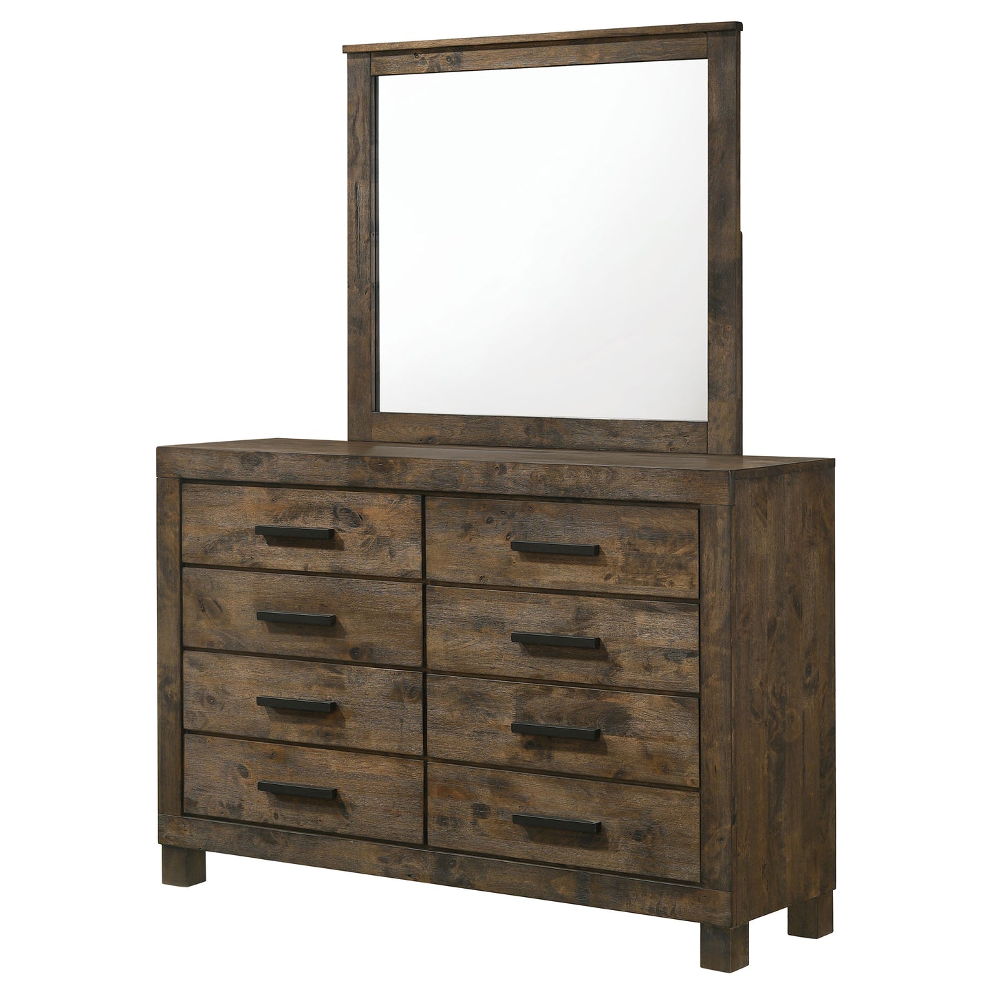 Woodmont 8-drawer Dresser with Mirror Rustic Golden Brown