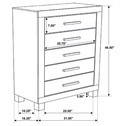 Woodmont 5-drawer Bedroom Chest Rustic Golden Brown