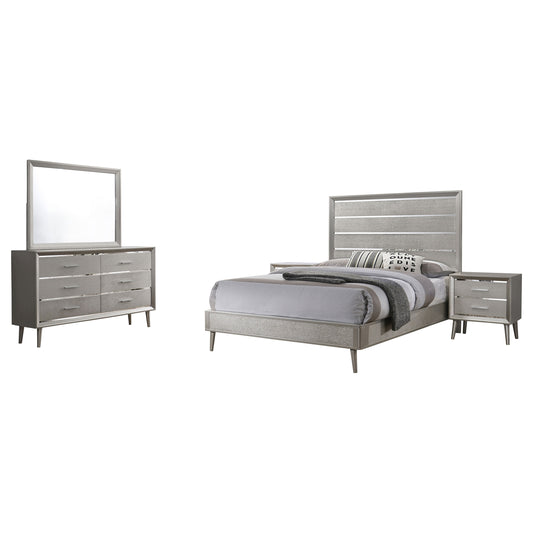 Ramon 4-piece Queen Bedroom Set Metallic Sterling