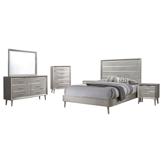 Ramon 5-piece Queen Bedroom Set Metallic Sterling