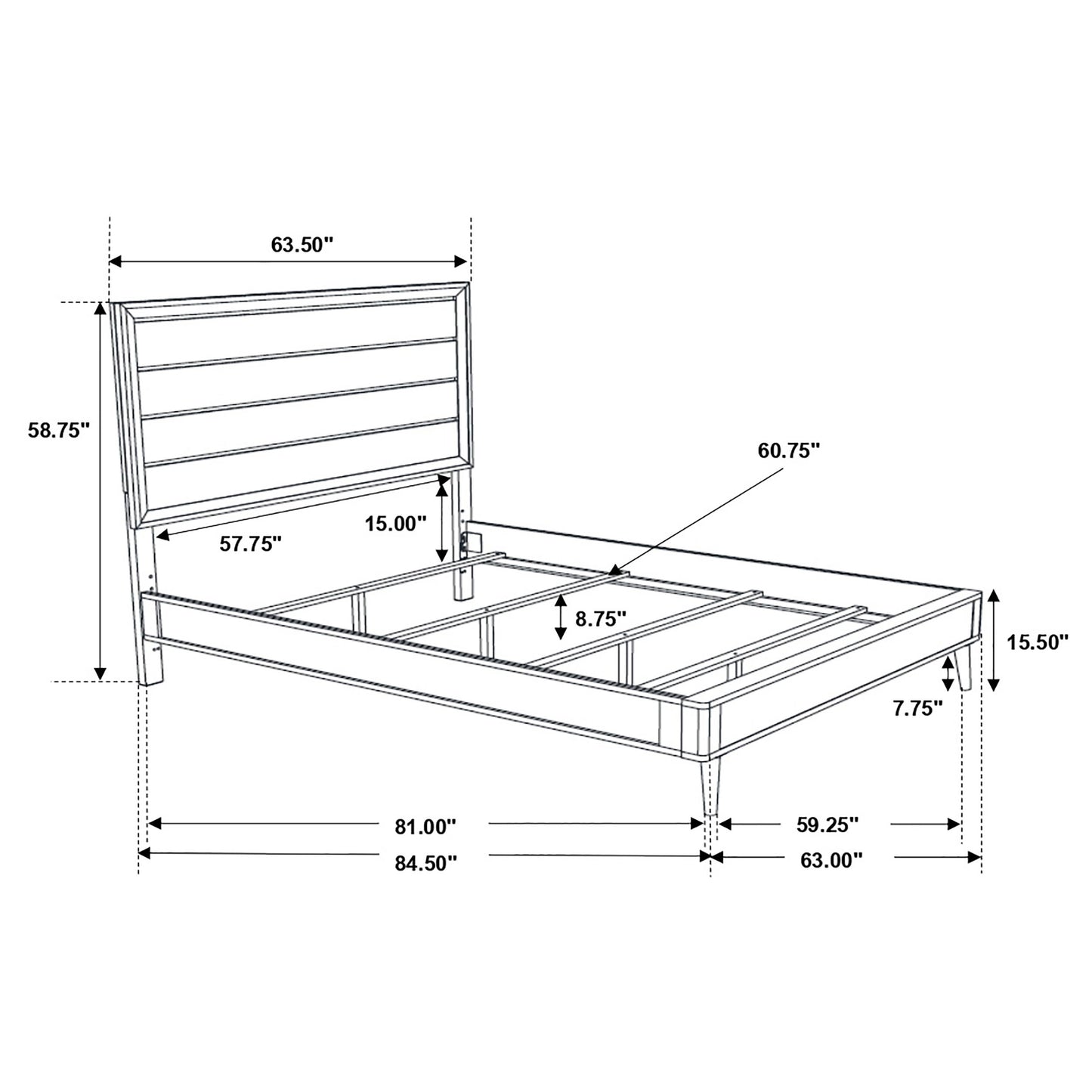 Ramon Wood Queen Panel Bed Metallic Sterling