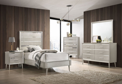 Ramon 4-piece Twin Bedroom Set Metallic Sterling