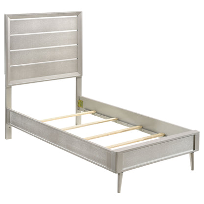 Ramon Wood Twin Panel Bed Metallic Sterling