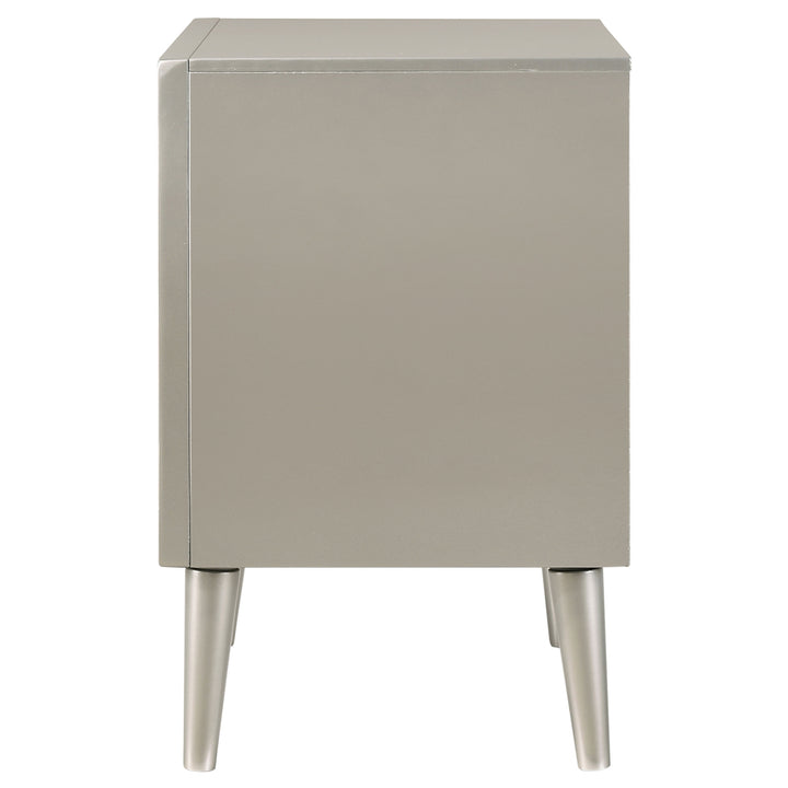 Ramon 2-drawer Nightstand Metallic Sterling