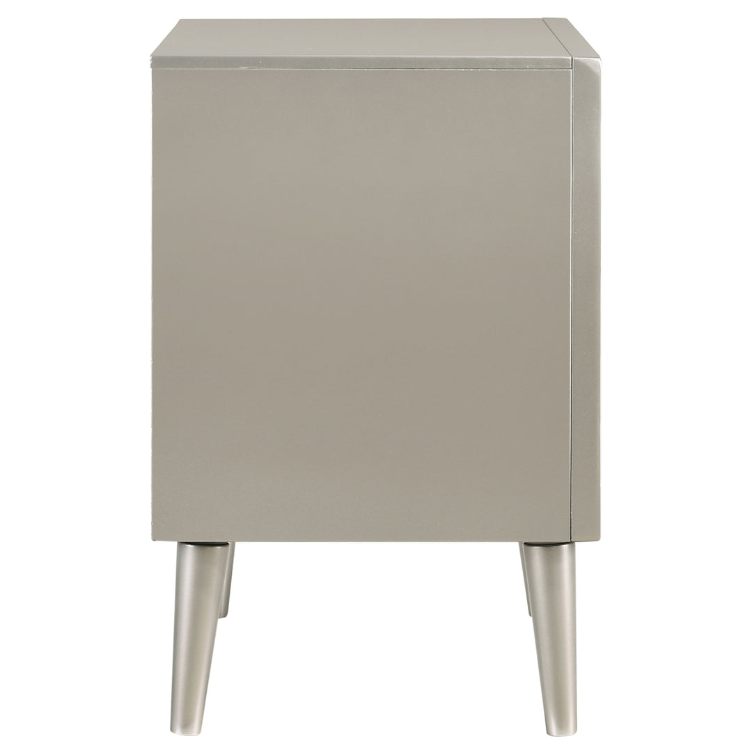 Ramon 2-drawer Nightstand Metallic Sterling