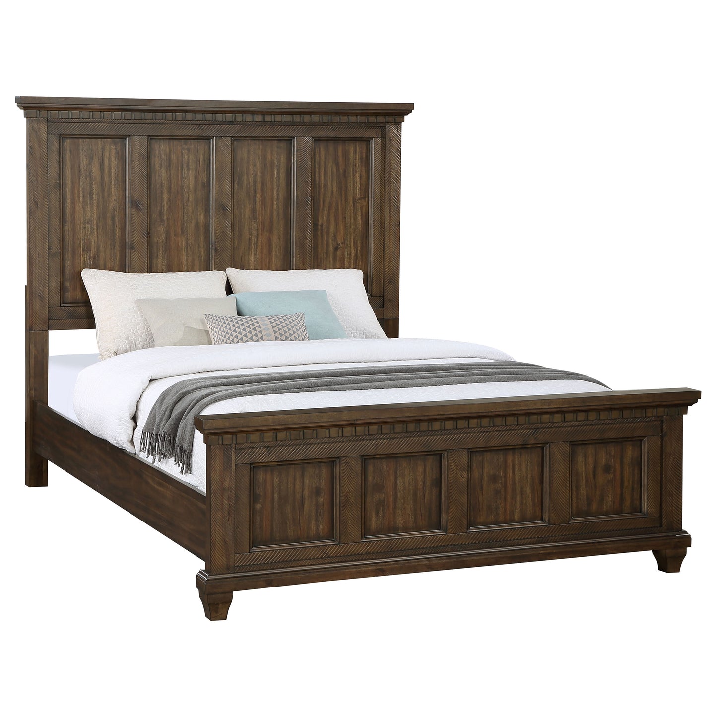 Bennington Wood Eastern King Panel Bed Acacia Brown