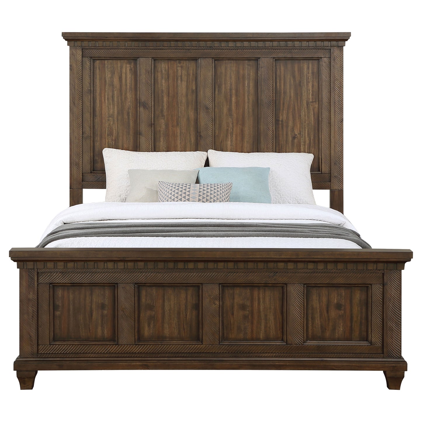 Bennington Wood Eastern King Panel Bed Acacia Brown