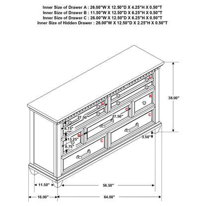 Bennington 7-drawer Dresser Acacia Brown