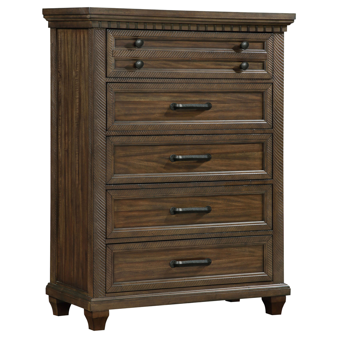 Bennington 5-drawer Bedroom Chest Acacia Brown