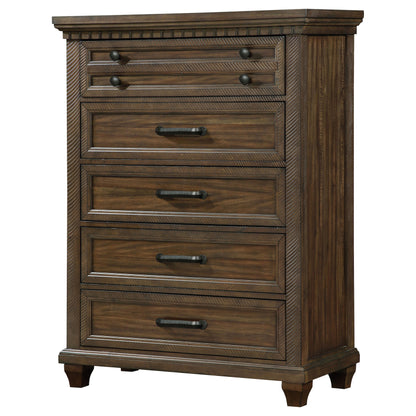 Bennington 5-drawer Bedroom Chest Acacia Brown