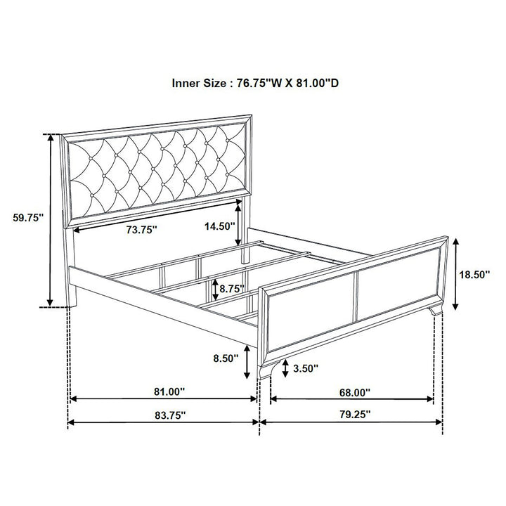 Salford 5-piece Eastern King Bedroom Set Metallic Sterling