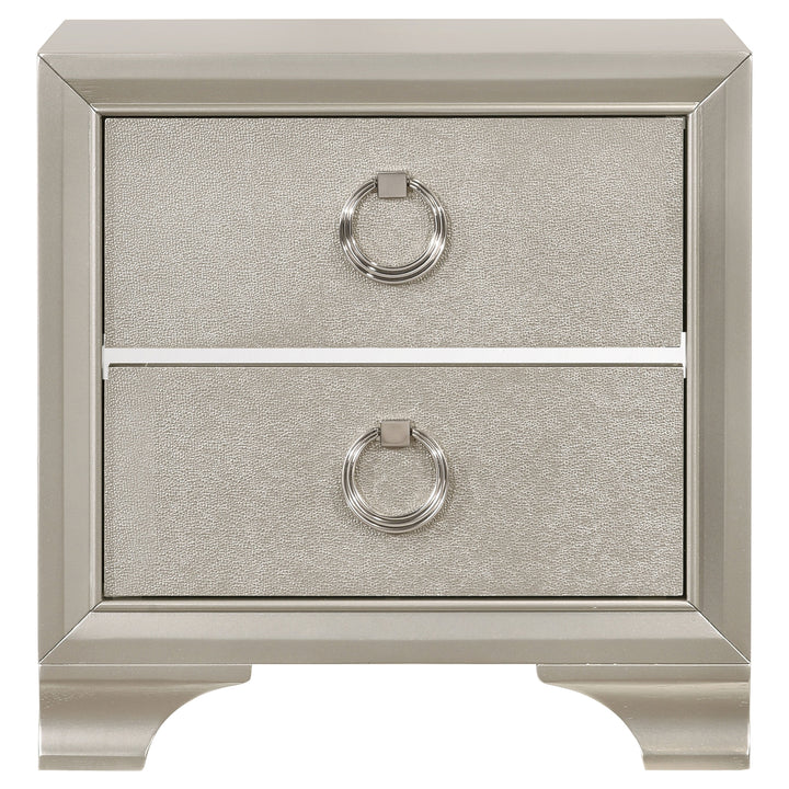 Salford 2-drawer Nightstand Metallic Sterling