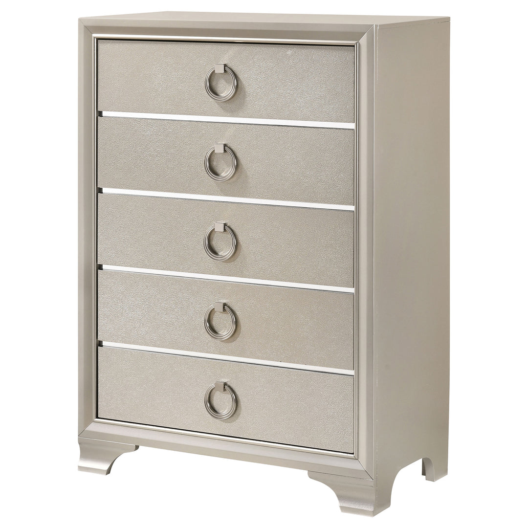 Salford 5-drawer Bedroom Chest Metallic Sterling