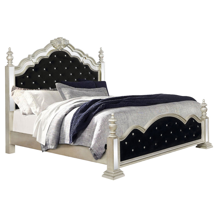 Heidi 4-piece Eastern King Bedroom Set Metallic Platinum