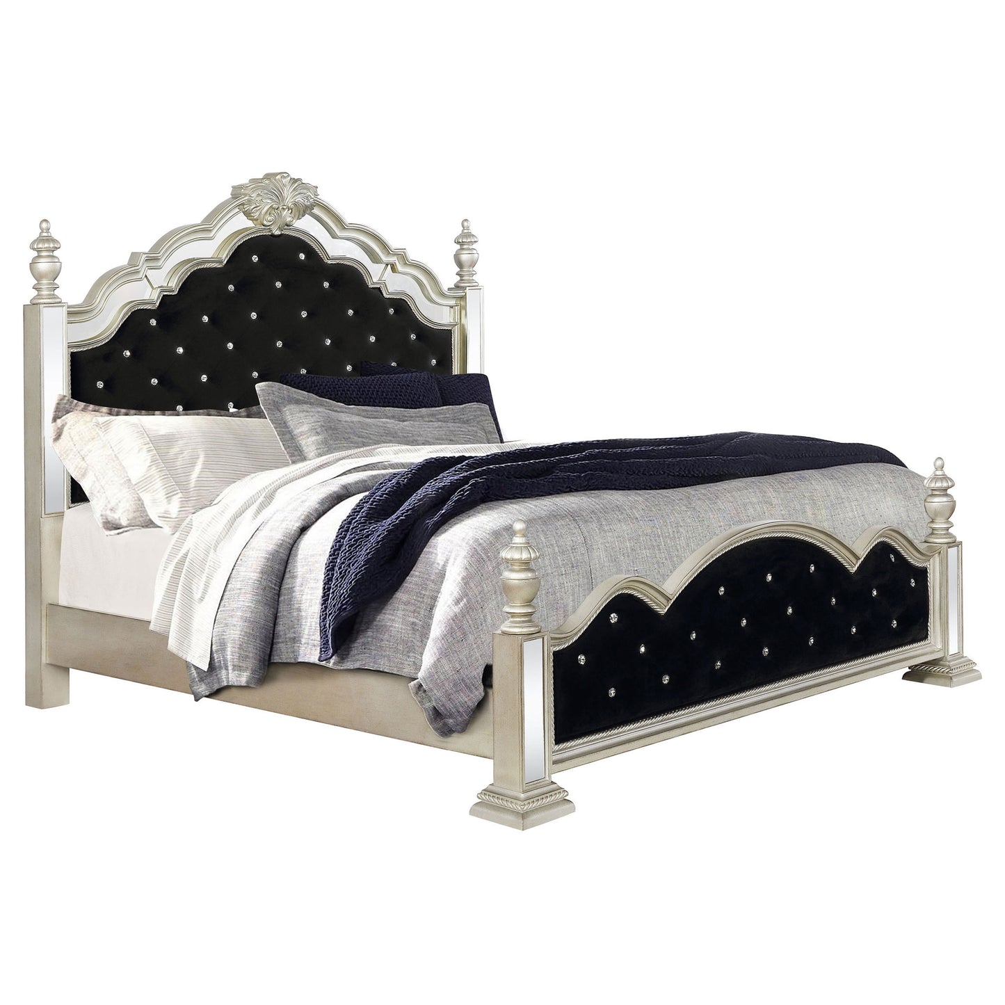 Heidi 5-piece Eastern King Bedroom Set Metallic Platinum