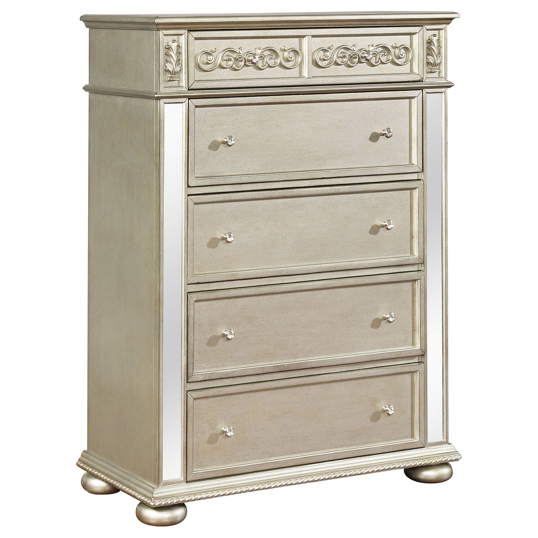 Heidi 5-drawer Bedroom Chest Metallic Platinum