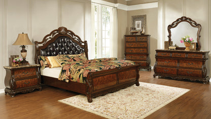 Exeter Wood California King Sleigh Bed Dark Burl