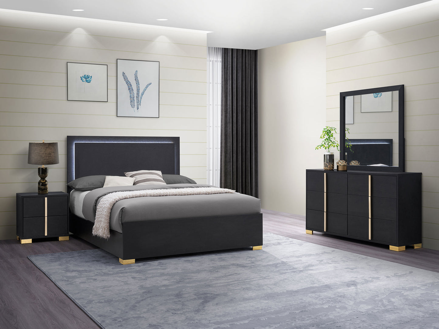 Marceline 4-piece Full Bedroom Set Black