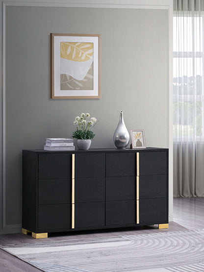 Marceline 6-drawer Dresser Black