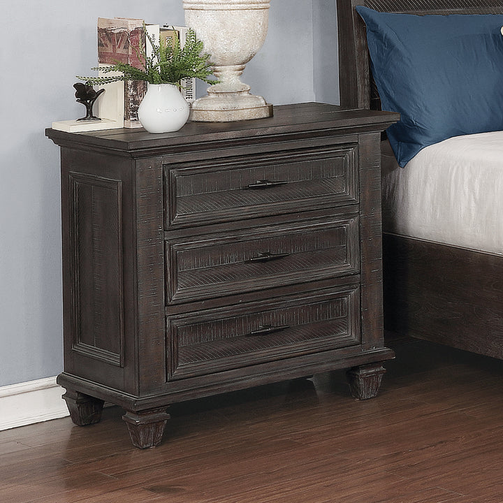 Atascadero 3-drawer Nightstand Weathered Carbon