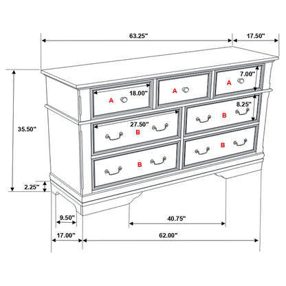 Manchester 7-drawer Dresser Wheat Brown