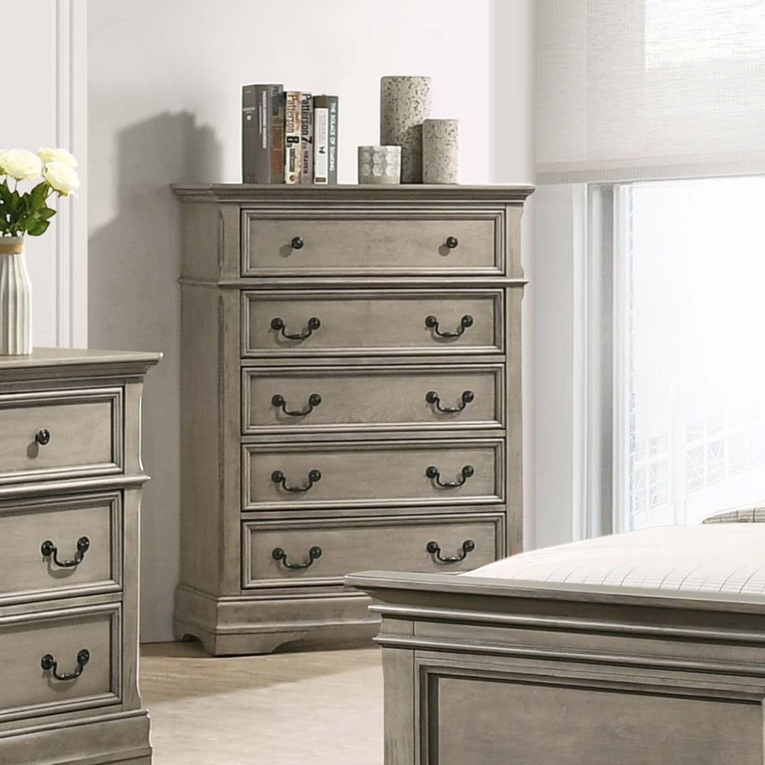 Manchester 5-drawer Bedroom Chest Wheat Brown