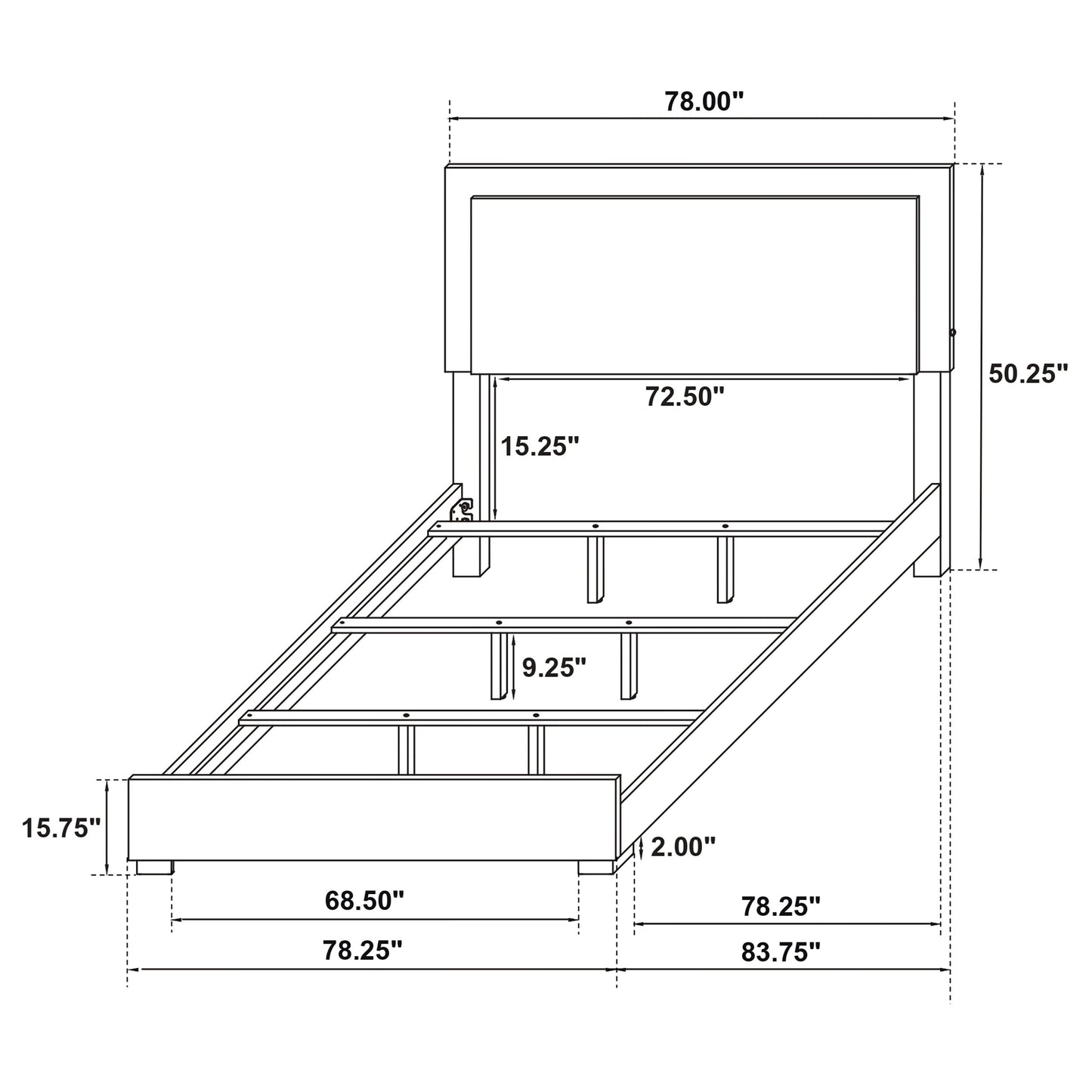 Marceline Wood Eastern King LED Panel Bed White