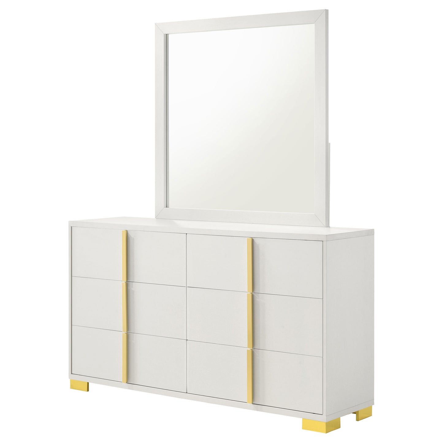 Marceline 6-drawer Dresser with Mirror White