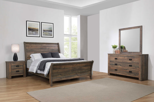 Frederick 4-piece Eastern King Bedroom Set Weathered Oak