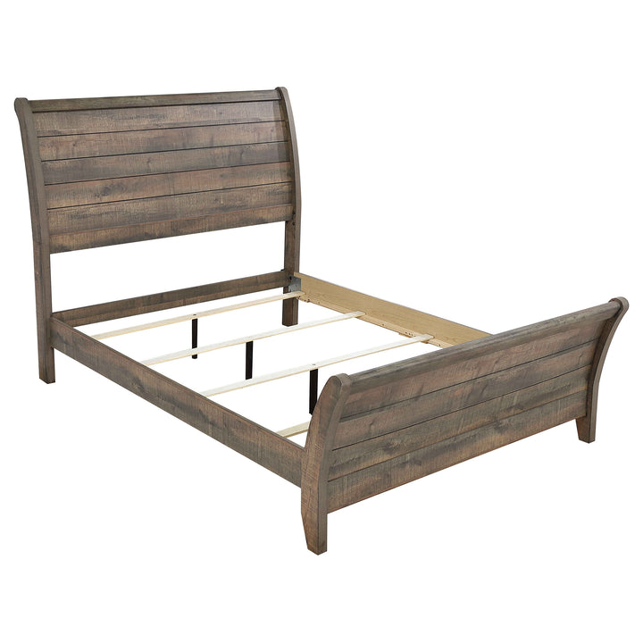 Frederick Wood Eastern King Sleigh Bed Weathered Oak