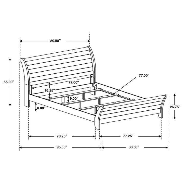 Frederick Wood Eastern King Sleigh Bed Weathered Oak