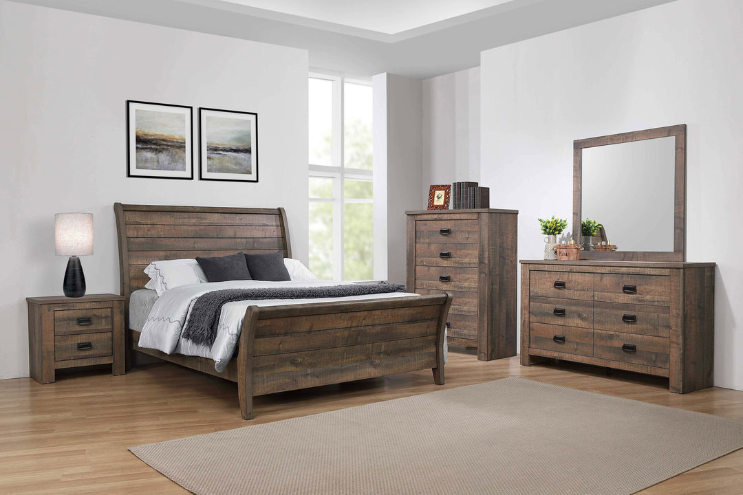 Frederick Wood Eastern King Sleigh Bed Weathered Oak